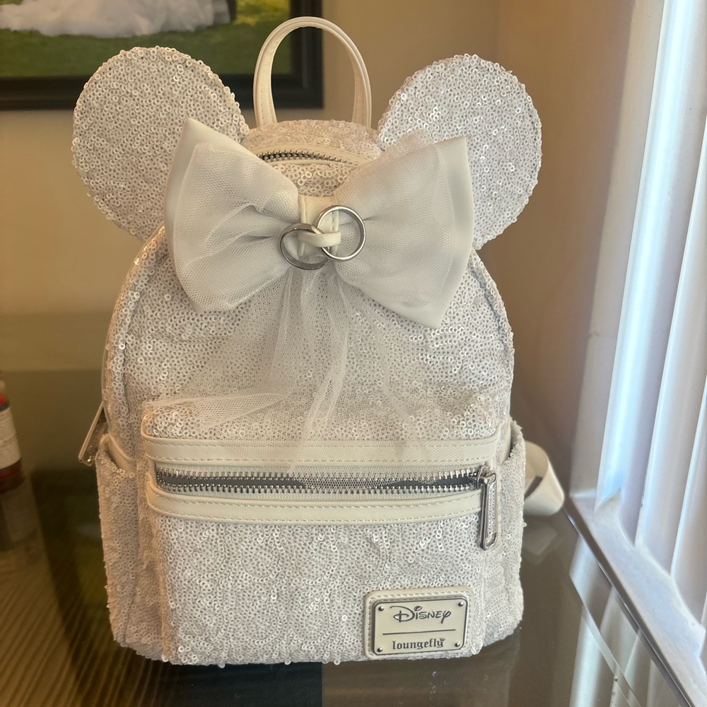 Disney Minnie Mouse Loungefly Sequin Wedding Backpack